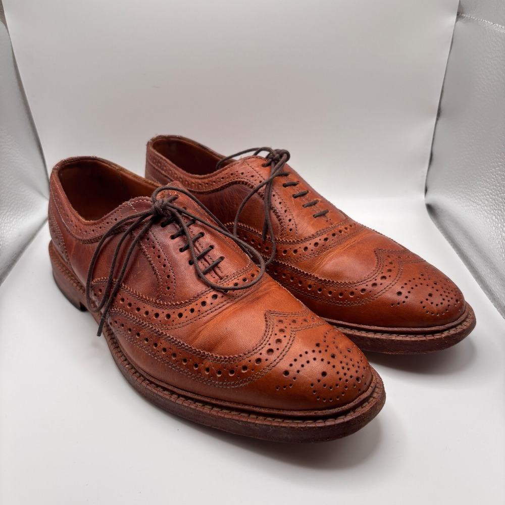 Allen Edmonds McTavish Brown Wingtip Derby Oxford Dress Shorts Men's Size 8.5D